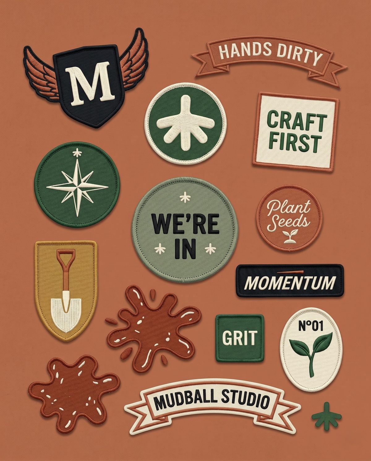 Mudball Studio patches concept