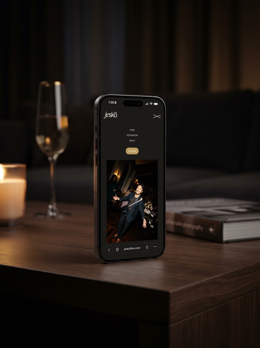 Jesko Films homepage on mobile